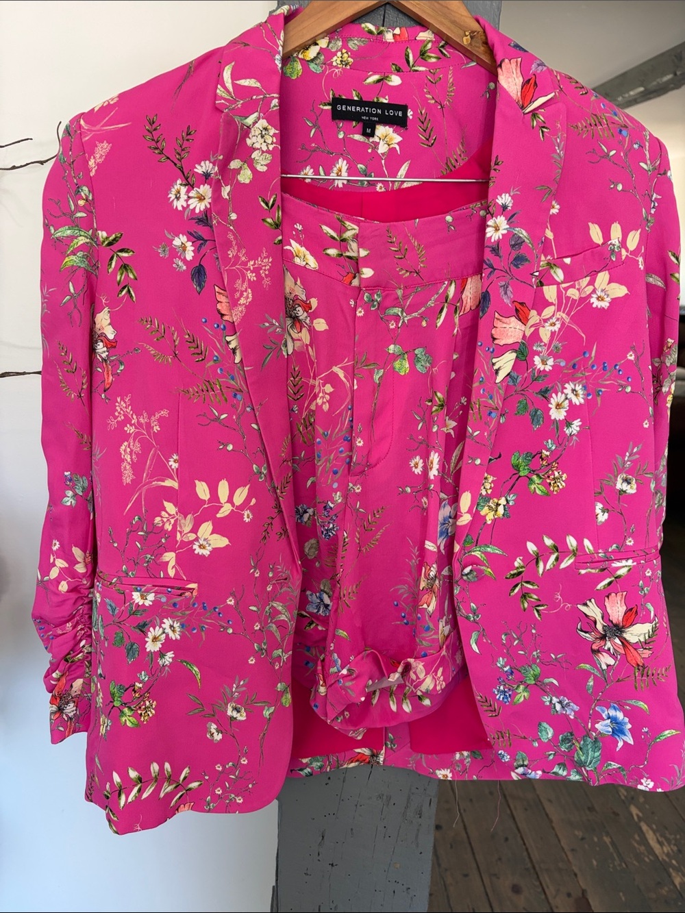 Generation Love Hot Pink Floral Blazer Jacket NEW never worn shorts worn once